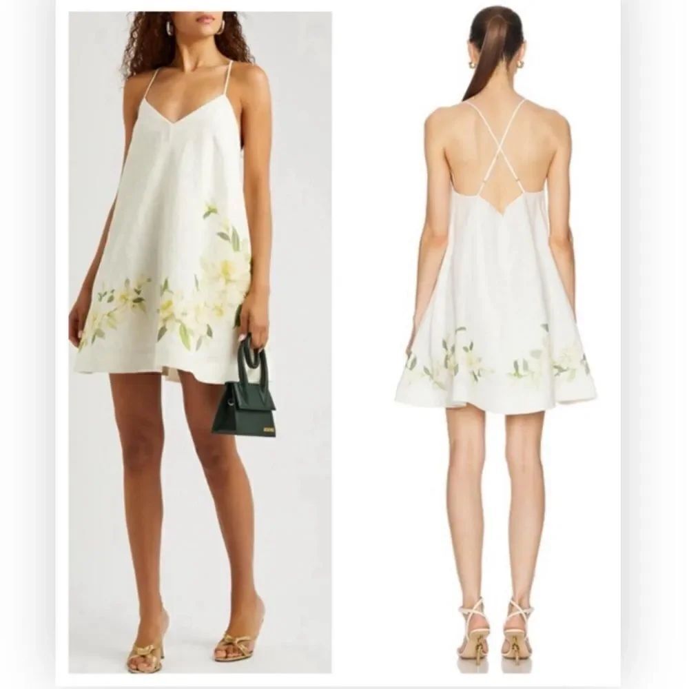 Zimmerman Harmony Swing Floral linen Minidress size 10 NWT $ 895.00